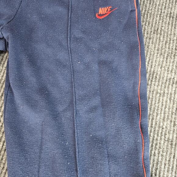 Vintage Nike Pants Mens MEDIUM Navy Fleece Track Sweatpants Zip Hem 90s - Picture 4 of 16